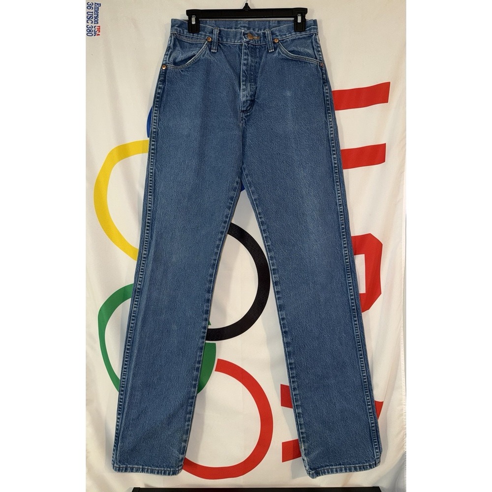 Wrangler Cowboy Cut Jeans Mens 30x36 (28x35) Medium Wash Denim Western 13MWZ